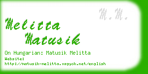 melitta matusik business card